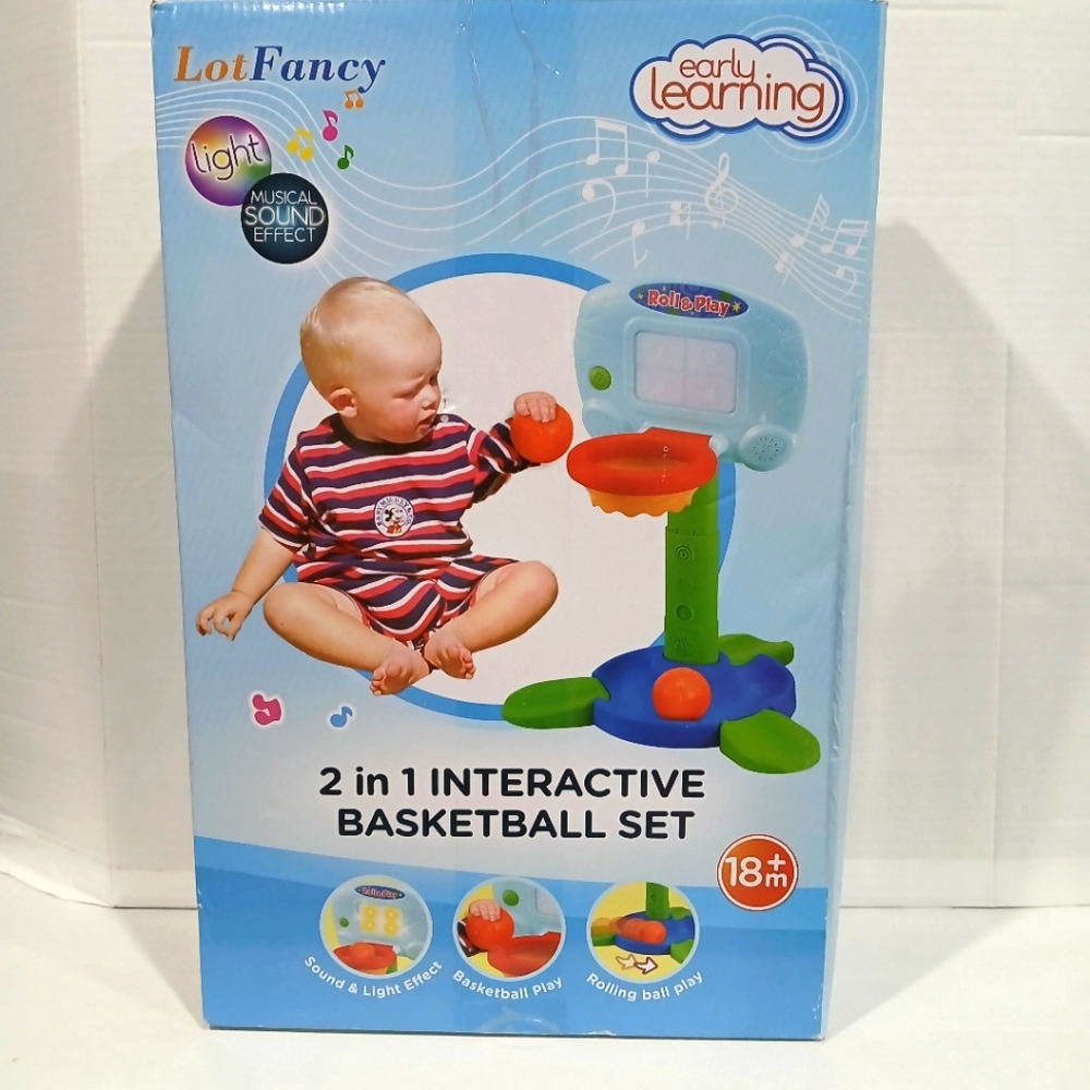 2 in 1 Interactive Basketball Set - Blue and Green